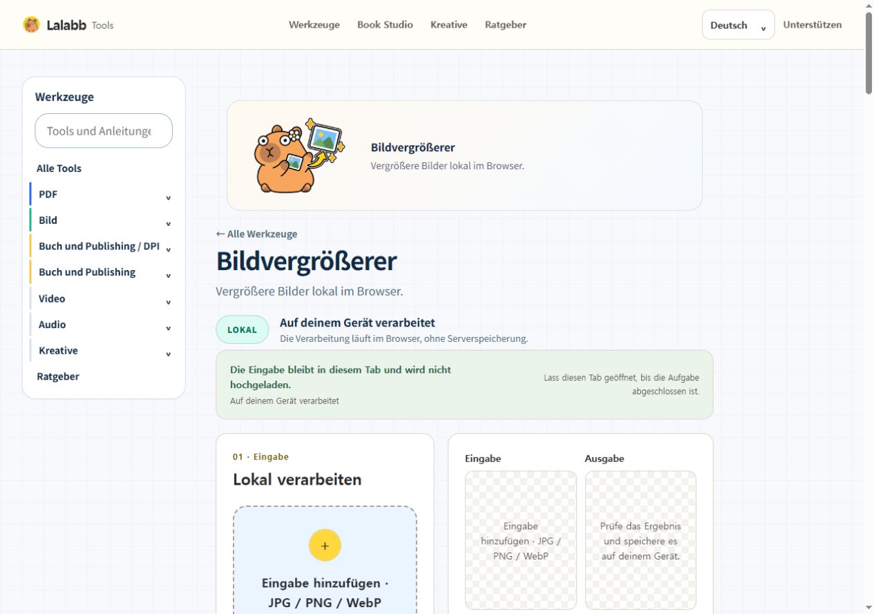 Bildvergrößerer · Echte Lalabb-Oberfläche