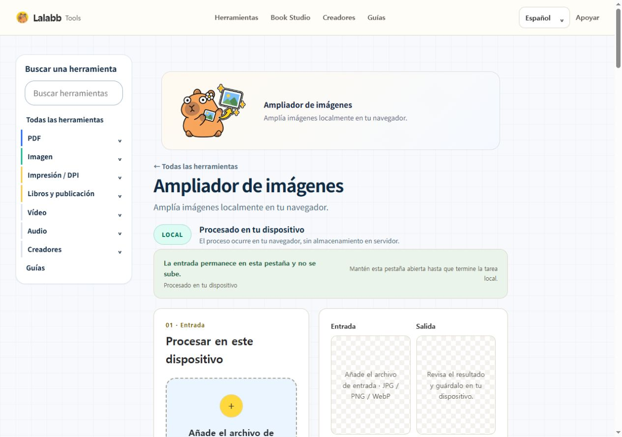 Ampliador de imágenes · Interfaz real de Lalabb