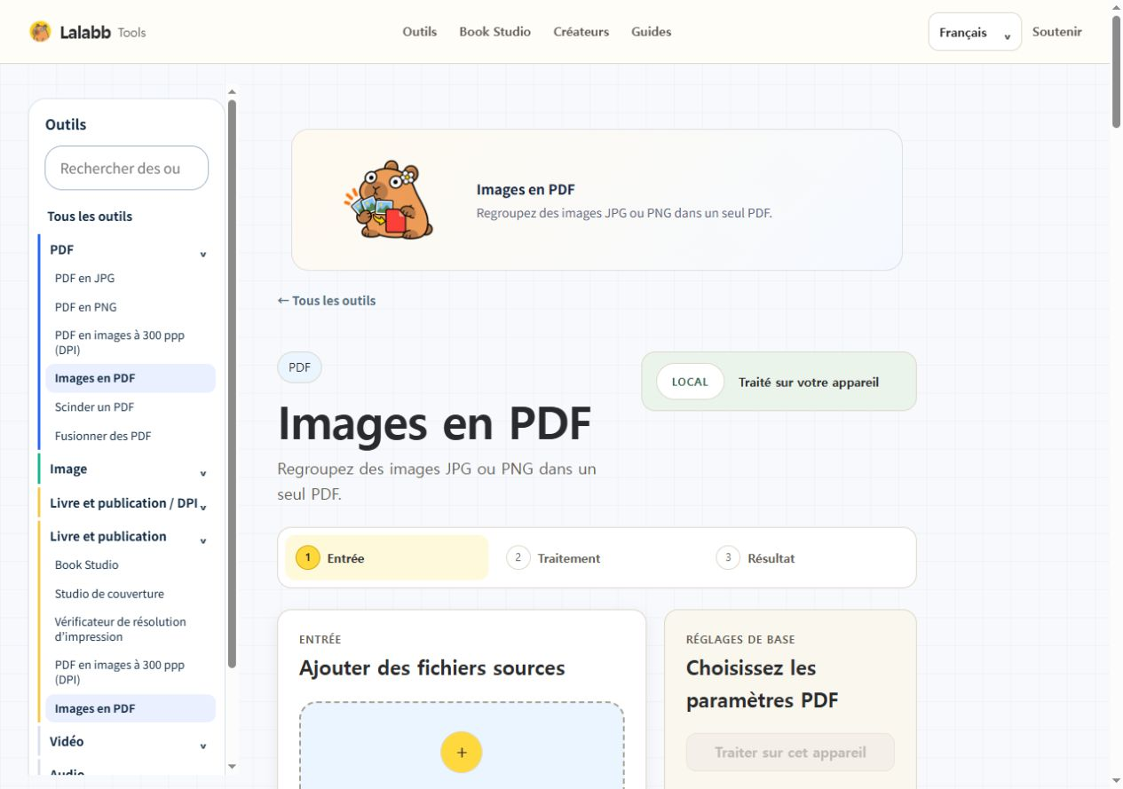 Images en PDF · Interface Lalabb réelle