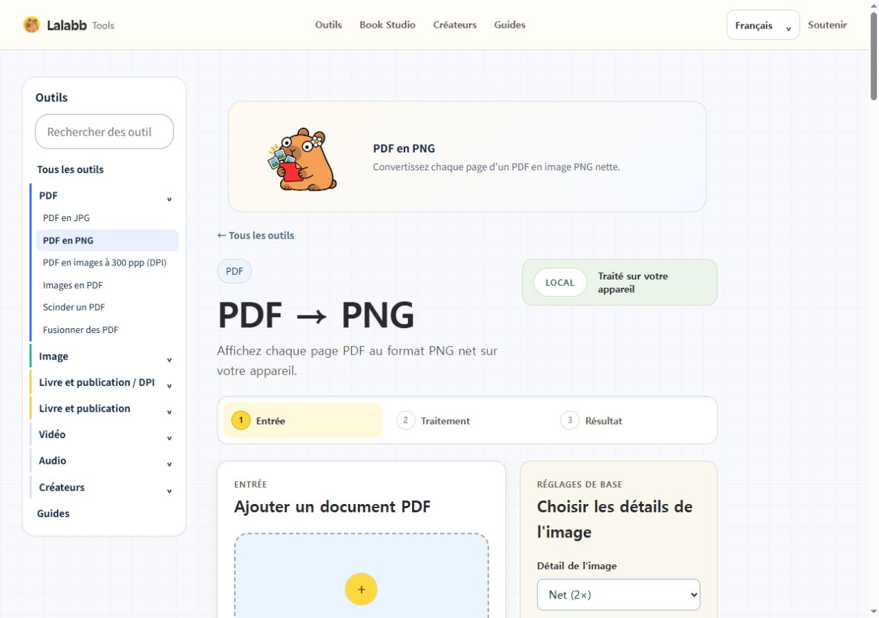 PDF en PNG · Interface Lalabb réelle