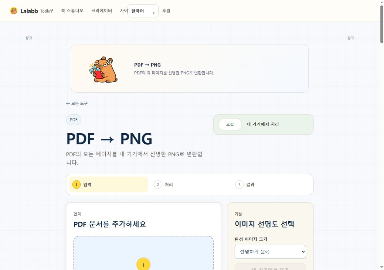 PDF → PNG · 실제 Lalabb 화면