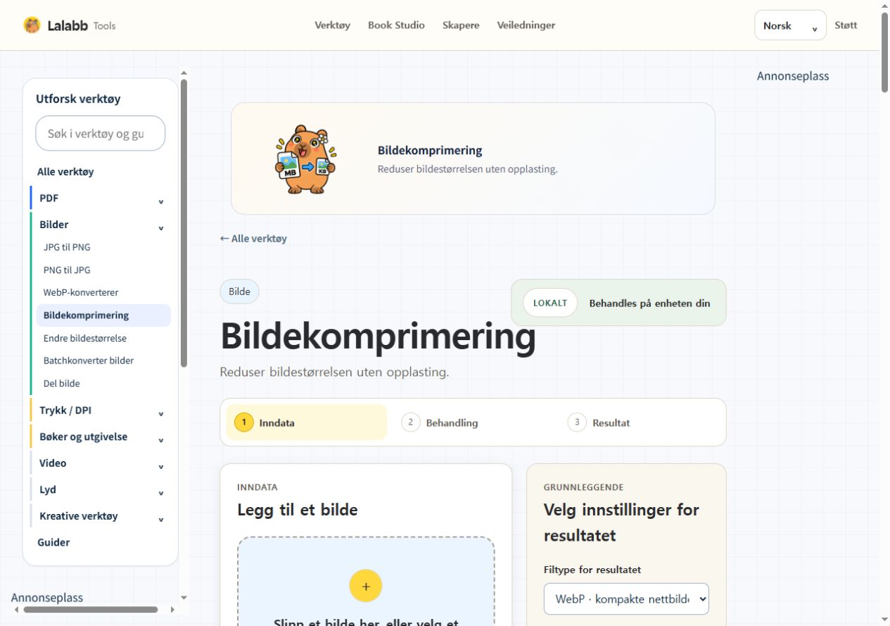 Bildekomprimering · Faktisk Lalabb-grensesnitt