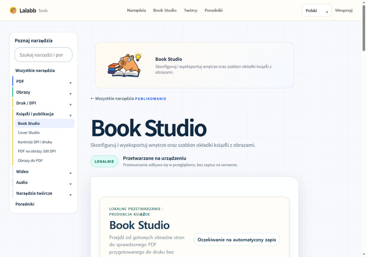 Book Studio · Rzeczywisty interfejs Lalabb